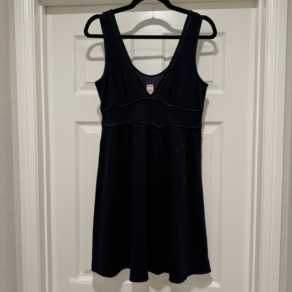 Free People Vintage Y2K Black Sleeveless Mini Dress Size Small